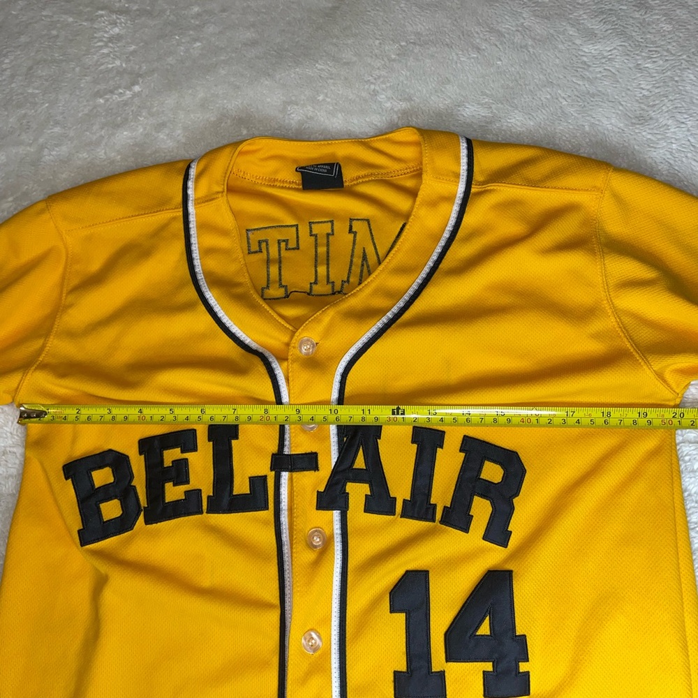 “BEL-AIR‎ 14” Yellow Baseball Jersey with Black Lettering - Picture 4 of 6